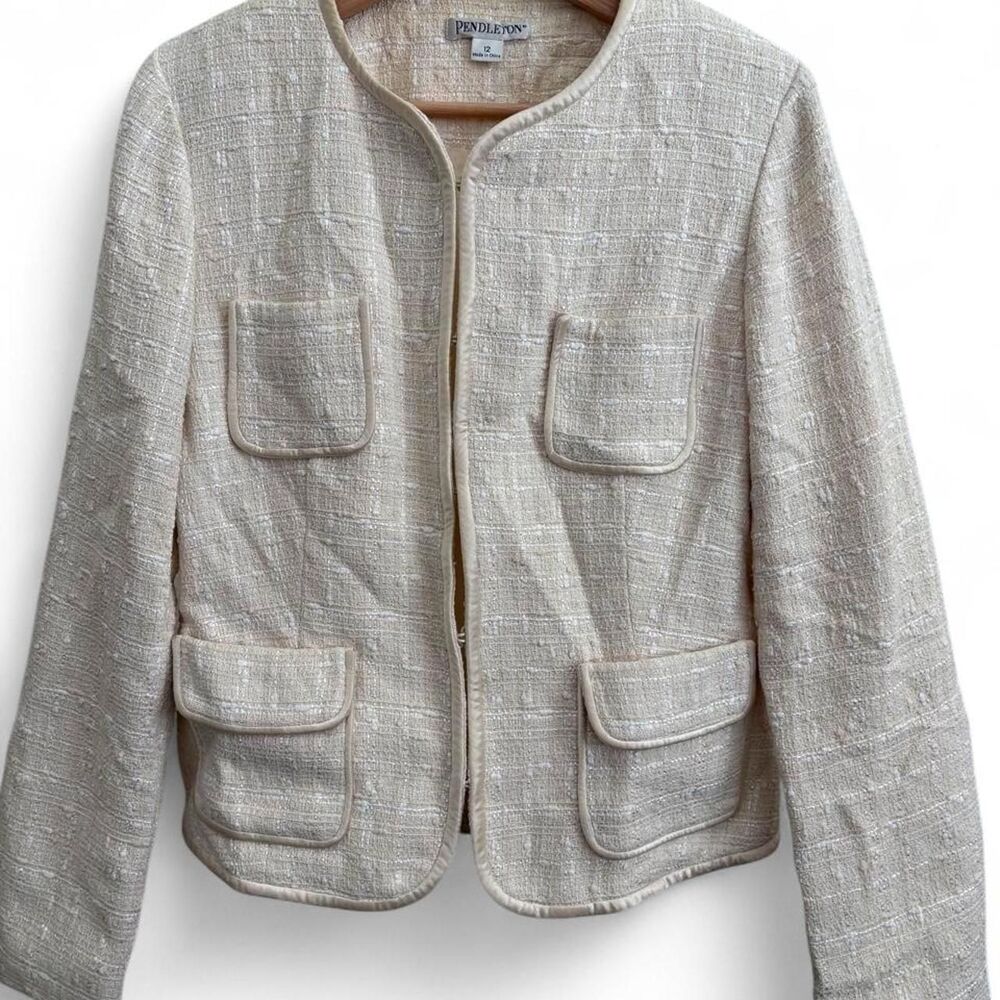 Pendleton Women's Cream and White Jacket